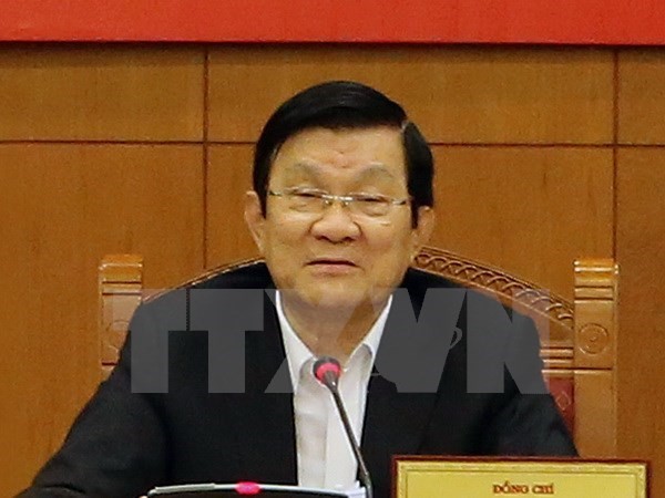 Chủ tịch nước Trương Tấn Sang dự họp mặt đầu Xuân Bính Thân của Ban Liên lạc tù binh Việt Nam - ảnh 1